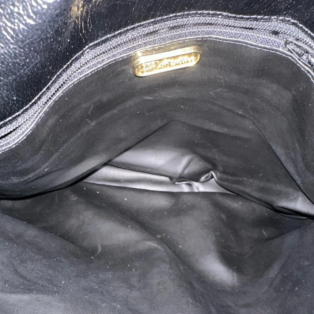 Vintage Pistore Italian Chic Black Woven Leather Shoulder Bag - Picture 11 of 13